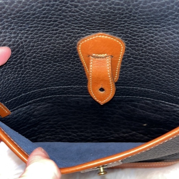 VINTAGE classic black pebbled leather Dooney Bourke Calvary spectator bag large - Picture 7 of 17